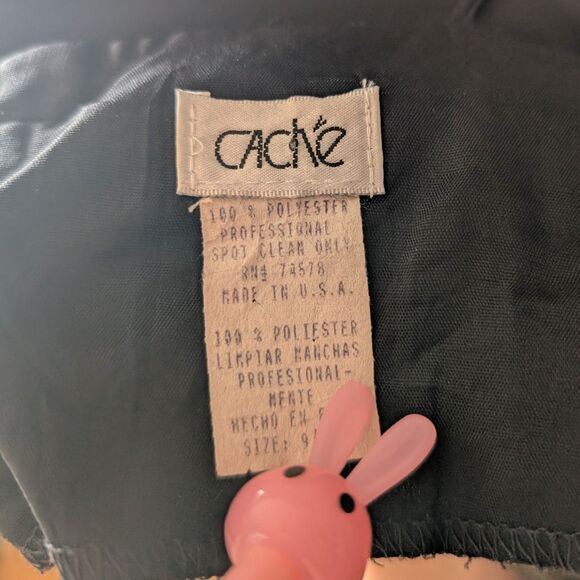 Vintage 90s Cache Prom Gown Beaded Black Cowl Siren Whimsygoth Formal Size 9 - Picture 8 of 14